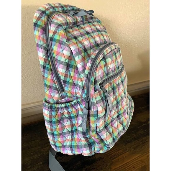 Vera Bradley Essential Large Backpack Gingham Plaid-NWT - Picture 2 of 5